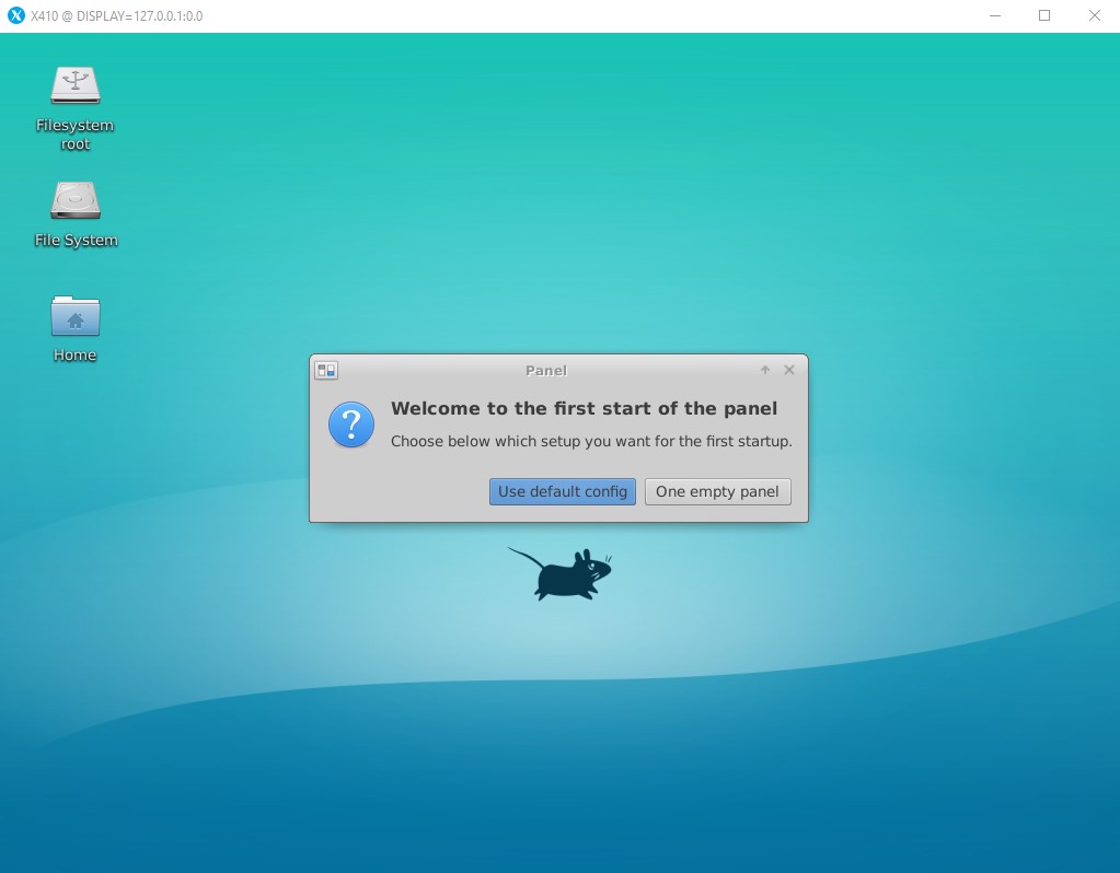 First time launching xfce